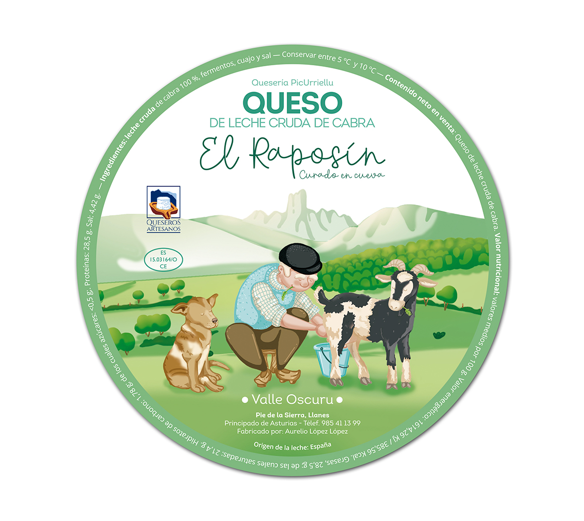 Raposín Cheese label design