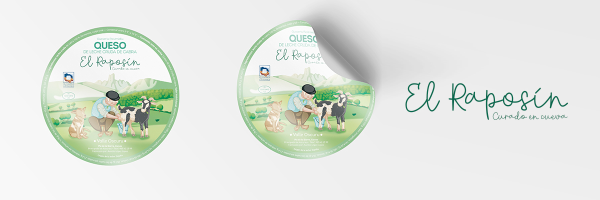Raposín Cheese label design